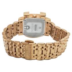 Pre Owned Aigner Silver Yellow Gold Plated Stainless Steel Genua Due A31600 Women's Wristwatch 31 mm