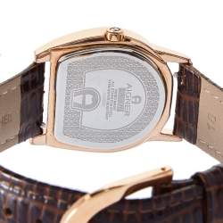 مملوكة مسبقًا ساعة يد نسائية أيغنر "ايستير ديو ايه32200" جلد و ستانلس ستيل مطلي بالذهب فضية 30 مم