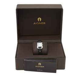 Pre Owned Aigner Mother Of Pearl Stainless Steel Leather Cesena A53200 Women's Wristwatch 20 mm