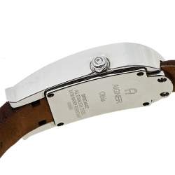 مملوكة مسبقًا Aigner Brown Stainless Steel Leather Olbia A29000 Women's Wristwatch 20 mm