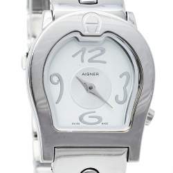 Pre Owned Aigner Silver Stainless Steel Ravenna A01200 Women's Wristwatch 24 mm