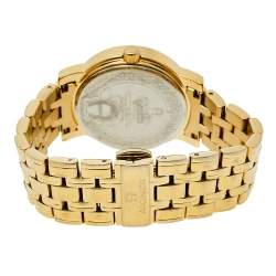 Pre Owned Aigner Gold Tone Stainless Steel Diamonds Cortina A26300 Women's Wristwatch 35 mm