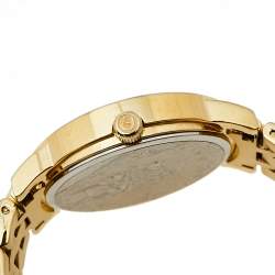 Pre Owned Aigner Gold Tone Stainless Steel Diamonds Cortina A26300 Women's Wristwatch 35 mm