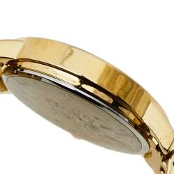 Pre Owned Aigner Gold Tone Stainless Steel Diamonds Cortina A26300 Women's Wristwatch 35 mm