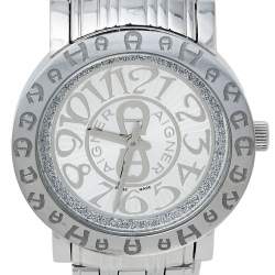 Pre Owned Aigner Silver Stainless Steel Cortina A26300 Women's Wristwatch 35 mm