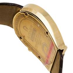 Pre Owned Aigner Brown Gold Plated Stainless Steel Leather Venezia A39200 Women's Wristwatch 36 mm