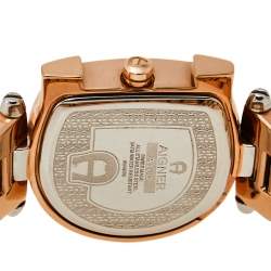 Pre Owned Aigner Mother Of Pearl Two-Tone Stainless Steel Arco A34200 Women's Wristwatch 26 mm