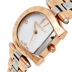 Pre Owned Aigner Mother Of Pearl Two-Tone Stainless Steel Arco A34200 Women's Wristwatch 26 mm