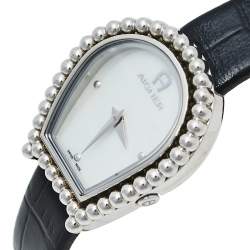 مملوكة مسبقًا ساعة يد نسائية أيغنر نوفارا ايه147200 جلد و ستانلس ستيل و صدف 27.50 مم