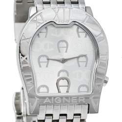 Pre Owned Aigner Silver Stainless Steel Ravenna Nuovo A25100 Women's Wristwatch 33 mm