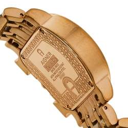 مملوكة مسبقًا Aigner Mother of Pearl Gold Tone Stainless Steel Genua Due A31600 Women's Wristwatch 31 mm