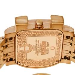 مملوكة مسبقًا Aigner Mother of Pearl Gold Tone Stainless Steel Genua Due A31600 Women's Wristwatch 31 mm