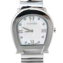 Pre Owned ساعة يد نسائية أيغنر ميسينا A40200 ستانلس ستيل صدف 29 مم