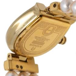 Pre Owned Aigner MOP Gold Tone Stainless Steel & Faux Pearl La Spezia A03300 Women's Wristwatch 28 mm