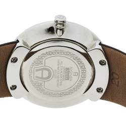 Pre Owned Aigner Black Stainless Steel Leather Aversa A51200 Women's Wristwatch 32 mm