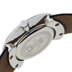 Pre Owned Aigner Black Stainless Steel Leather Aversa A51200 Women's Wristwatch 32 mm