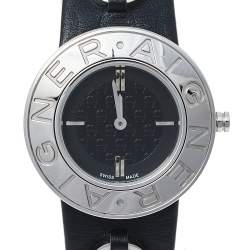Pre Owned Aigner Black Stainless Steel Leather Aversa A51200 Women's Wristwatch 32 mm