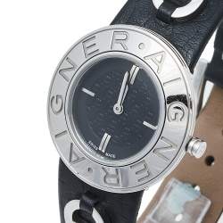 Pre Owned Aigner Black Stainless Steel Leather Aversa A51200 Women's Wristwatch 32 mm