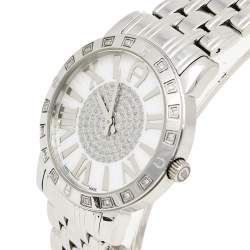 Pre Owned Aigner Silver Stainless Steel Diamond Cortina A26300 Women's Wristwatch 36 mm