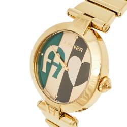 مملوكة مسبقًا Aigner Multicolor Gold Plated Stainless Steel Siena A16200 Women's Wristwatch 36 mm