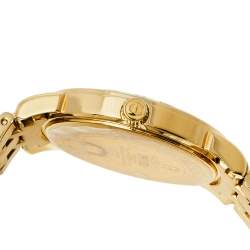 Pre Owned Aigner Mother of Pearl Gold Tone Stainless Steel Diamond Cortina A26300 Women's Wristwatch 36 mm