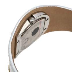 Pre Owned Aigner Silver Stainless Steel Metallic Leather L'Aquila A41200 Women's Wristwatch 36 mm