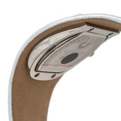 Pre Owned Aigner Silver Stainless Steel Metallic Leather L'Aquila A41200 Women's Wristwatch 36 mm