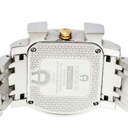 Pre Owned ساعة يد نسائية أيغنر جنوا ديو أيه31600 ستانلس ستيل لونين صدف 34 مم