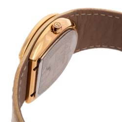 Pre Owned Aigner White Gold Plated Stainless Steel Leather Capri A19200 Women's Wristwatch 30 mm