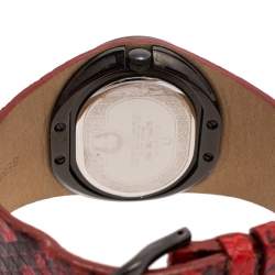 Aigner Black PVD Stainless Steel Leather Ravello Due A21000 Women's Wristwatch 43 mm