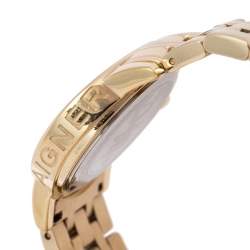 Pre Owned Aigner Mother of Pearl Gold Plated Stainless Steel Cortina A26200 Women's Wristwatch 29 mm