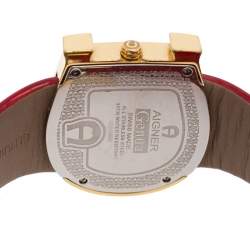 مملوكة مسبقًا Aigner White Gold Plated Stainless Steel Genua A31000 Women's Wristwatch 39 mm