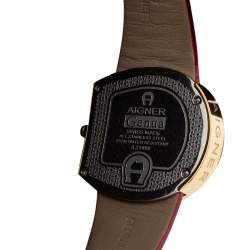 مملوكة مسبقًا Aigner White Gold Plated Stainless Steel Genua A31000 Women's Wristwatch 39 mm