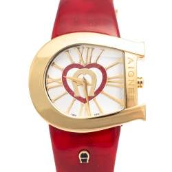 مملوكة مسبقًا Aigner White Gold Plated Stainless Steel Genua A31000 Women's Wristwatch 39 mm