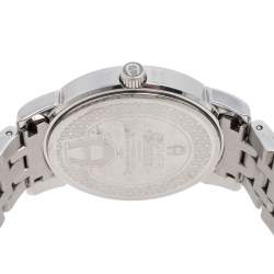 Pre Owned Aigner Silver Stainless Steel Diamonds Cortina A26300 Women's Wristwatch 36 mm