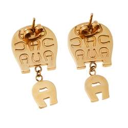 مملوكة مسبقًا ساعة يد نسائية أيغنر جينوا ديو A31600  ستانلس ستيل مطلي بالذهب وصدف وألماس 34 مم مع طقم قلادة وأقراط 