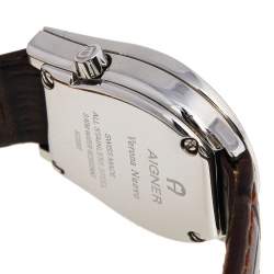 Pre Owned ساعة يد نسائية أيغنر فيرونا نوفو ستانلس ستيل وجلد بنية 