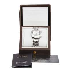 Pre Owned Aigner Silver Stainless Steel Genua Due A31600 Women's Wristwatch 31 mm