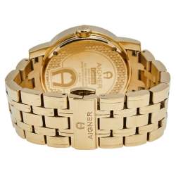 Aigner Mother of Pearl Gold Plated Stainless Steel Cortina A26100 Women's Wristwatch 38 mm