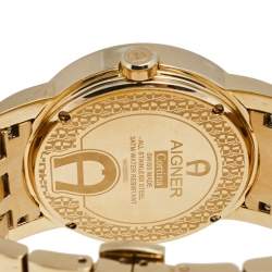 Aigner Mother of Pearl Gold Plated Stainless Steel Cortina A26100 Women's Wristwatch 38 mm
