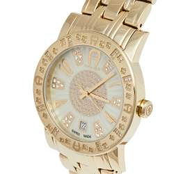 Aigner Mother of Pearl Gold Plated Stainless Steel Cortina A26100 Women's Wristwatch 38 mm