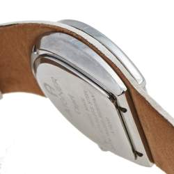 Pre Owned Aigner White Stainless Steel Leather Capri A19200 Women's Wristwatch 30 mm