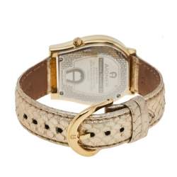 Pre Owned Aigner Champagne Gold Plated Stainless Steel Verona Nuovo 44 A22000 Women's Wristwatch 38 mm
