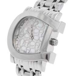 Pre Owned Aigner Mother of Pearl Stainless Steel Genua Due A31600 Women's Wristwatch 31 mm