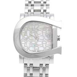 Pre Owned Aigner Mother of Pearl Stainless Steel Genua Due A31600 Women's Wristwatch 31 mm