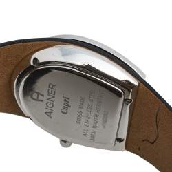 Pre Owned Aigner Black Stainless Steel Leather Capri III A19200 Women's Wristwatch  30 mm