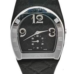 Pre Owned Aigner Black Stainless Steel Leather Capri III A19200 Women's Wristwatch  30 mm