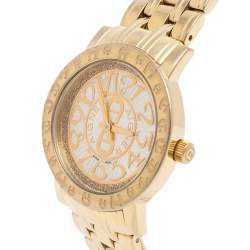 Pre Owned Aigner Champagne Gold Plated Stainless Steel Cortina A26300 Women's Wristwatch 35 mm 