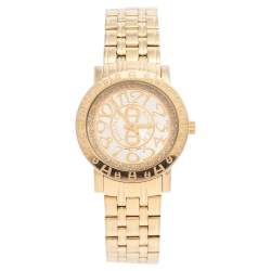Pre Owned Aigner Champagne Gold Plated Stainless Steel Cortina A26300 Women's Wristwatch 35 mm 