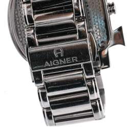 Pre Owned Aigner Mother of Pearl Stainless Steel Genua Due A31600 Women's Wristwatch 31 mm